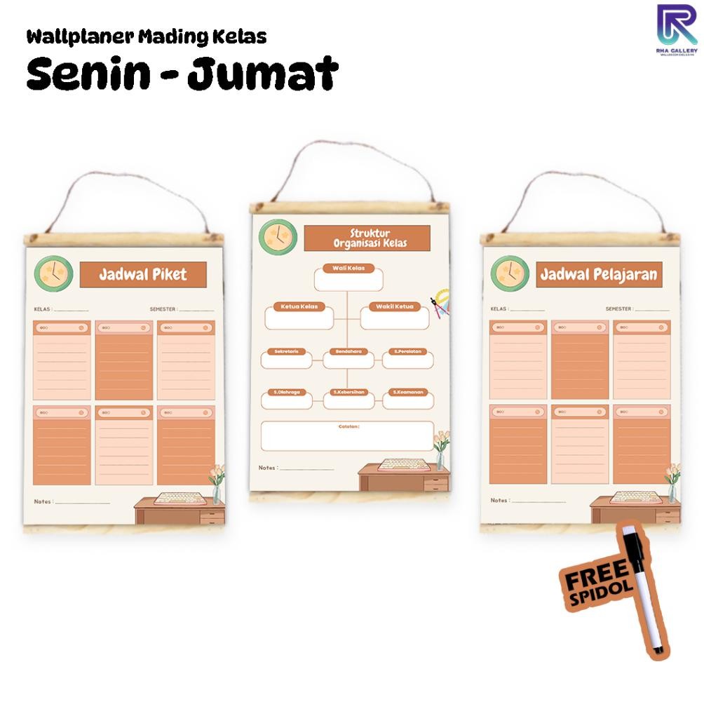 

LINDU RHA GALLERY Poster Sekolah Bundling Poster Struktur Kelas Jadwal Piket Jadwal Pelajaran - Tema Brown