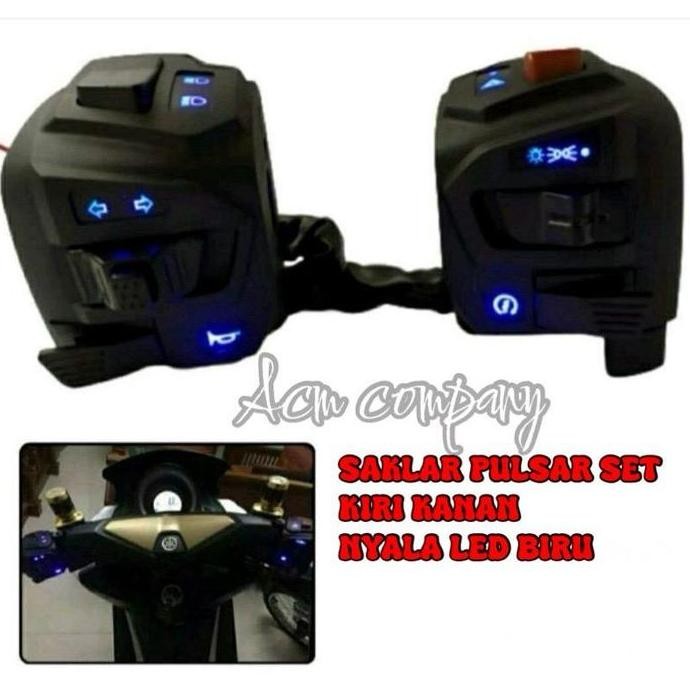 Saklar Set Kiri Kanan Led Biru Nmax Old 2019 Ke Bawah Untuk Modifikasi Soket/Universal Sepeda Motor 