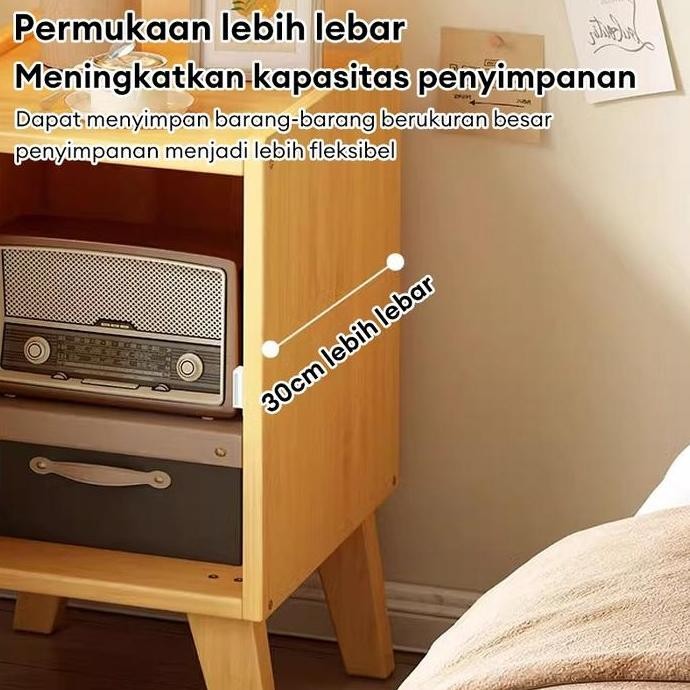 Meja Nakas Kayu Meja Kecil Meja Rotan Estetik Untuk Kamar Meja Sudut Bedside Table Minimalis locker 