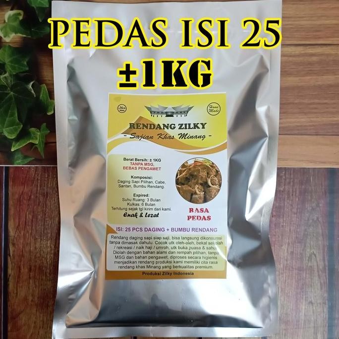 

Rendang Zilky Isi 25 Pcs 1kg 1 kg Khas Asli Padang Minang Randang Sapi 1000gr 1000 gr Bumbu Original Ori Pedas Pedes Makanan Dalam Kemasan Praktis Ekonomis Siap Saji Bukan Mama Mamah Fuji Puji Murah Enak LC