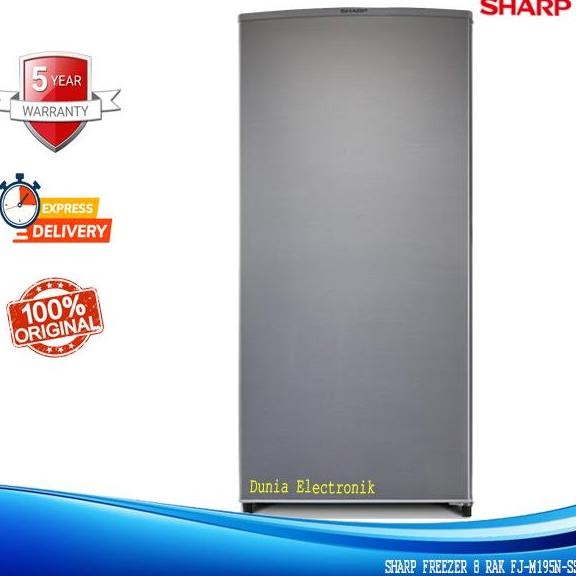 Tersedia SHARP Freezer 8 Rak FJ-M195N-SS Low Watt Stand Freezer