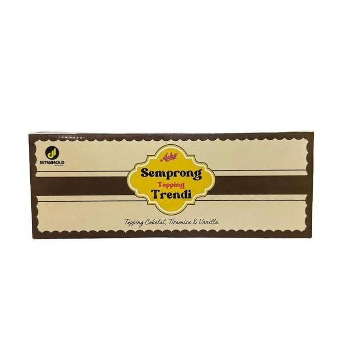 

Promo 1 Box Kue Semprong Dutasnack.Id - Topping Trendy Isi 3 Toples Mix 3 Rasa Coklat, Vanila Dan Tiramisu