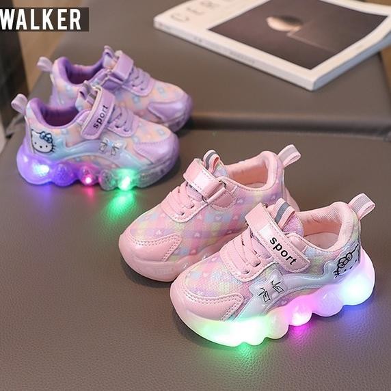 LKM457 Sepatu Sport Anak Perempuan Casual Bayi Dengan Lampu LED Sekolah [1KG 3PC] LITTLE KUMA
