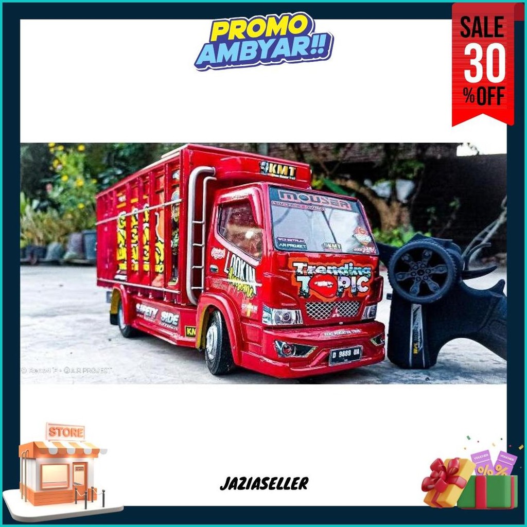Miniatur Truk Oleng New Trending Topik Warna Merah Mainan Anak-Anak Kekinian Mainan Mobil Oleng Asli