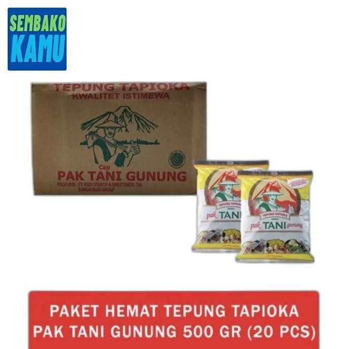 

Murah Tepung Tapioka Cap Tani Gunung 500 Gr - 1 Dus Isi 20 Pcs