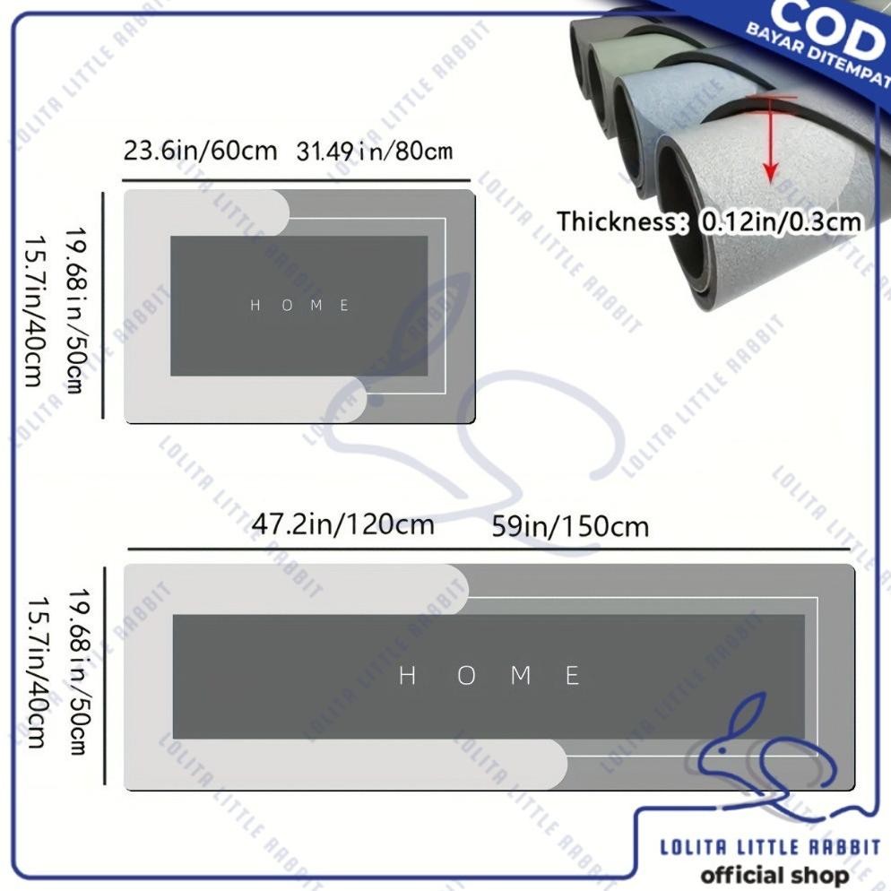 LOLITA KESET KAKI DIATOMITE 2IN1 - TEBAL, AWET, COCOK UNTUK DAPUR