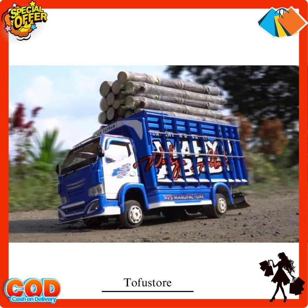 Miniatur Truk Oleng Kayu Asli Mobil Oleng Mainan Anak-Anak Mainan Edukasi Anak Cod