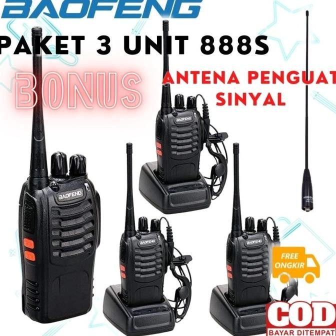 [PAKET 3] HT BAOFENG BF-888S RESMI ORIGINAL RADIO HT WALKIE-TALKIE