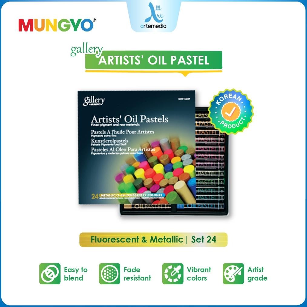 

LINDU Mungyo Gallery Artists Oil Pastel Fluorescent & Metallic Set Crayon