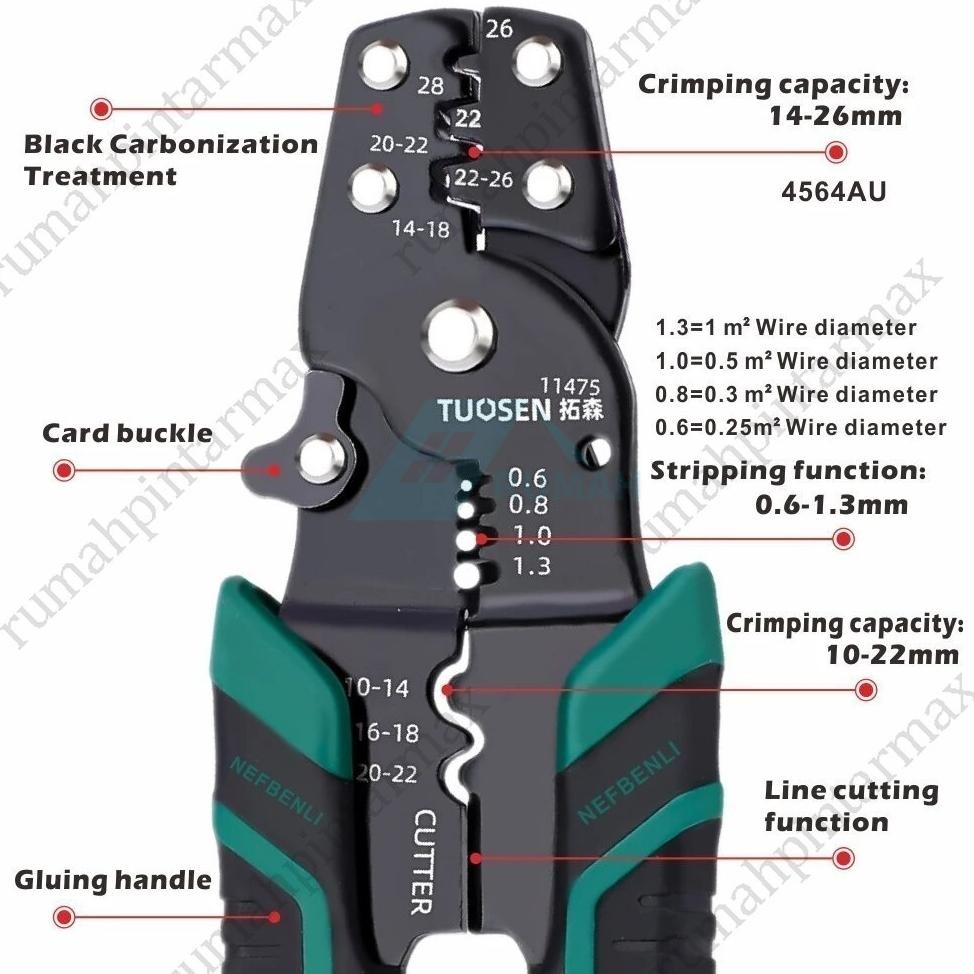 Tang Krimping Press Skun Kabel Kombinasi Tang Potong Kupas Kabel Multifungsi Tang Press Skun Tang Po