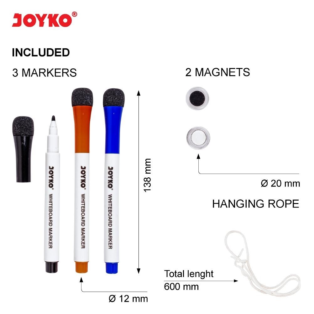 

Whiteboard Set Papan Tulis Putih Joyko WBS-10