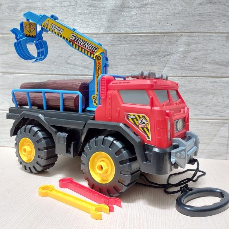 Termurah Mainan Truk Box Sampah / Truk Derek Truk / Truk Crane / Dump Truck Jumbo Bisa Ditarik Fn-56