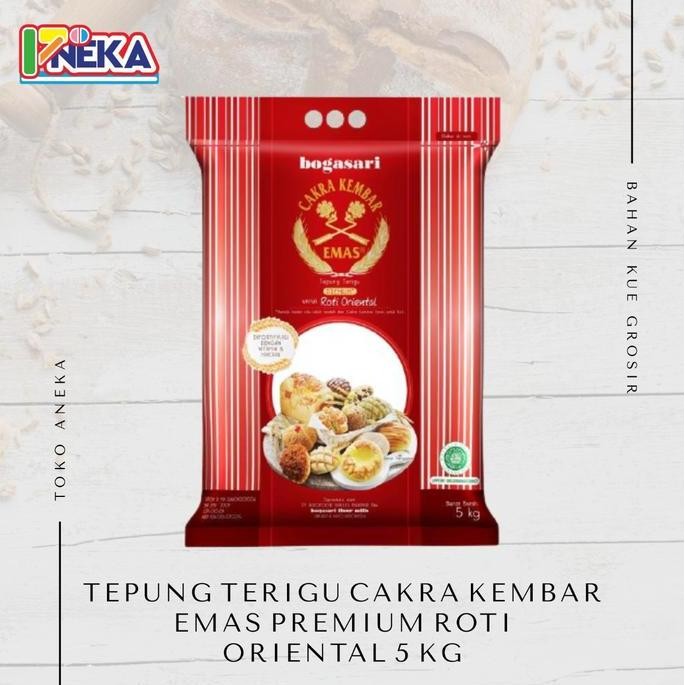 

Terlaris Tepung Cakra Kembar Emas Premium Roti Oriental 5Kg