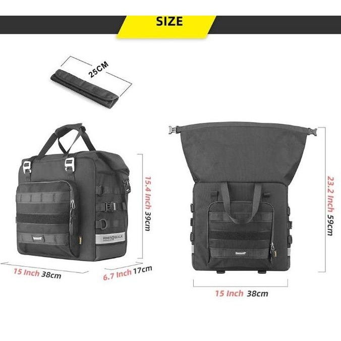 ready Tas Motor Rhinowalk MTR2050 Motorcycle Side Bag 25L Tailbag Waterproof