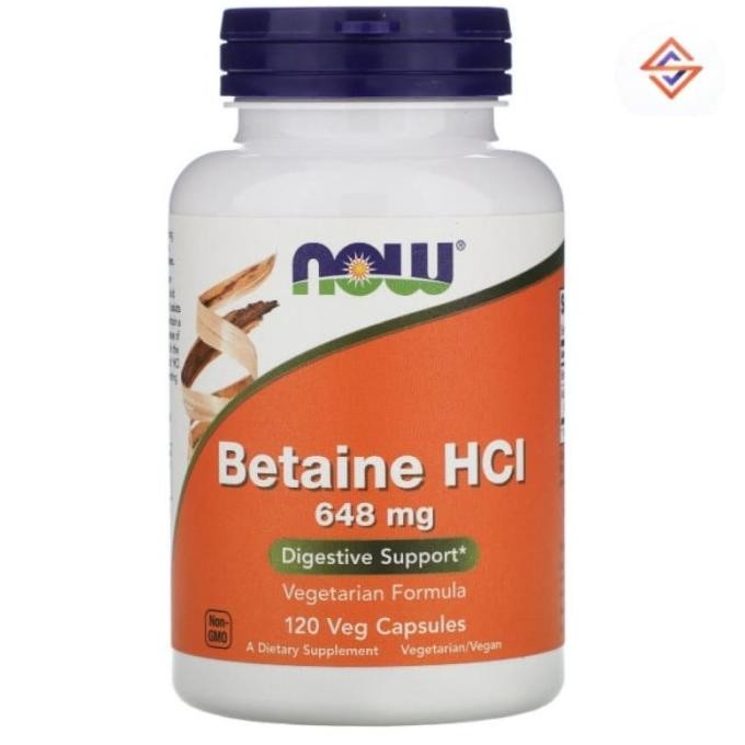 Now Foods Betaine Hci 648 Mg 120 Veg Caps Original Produk