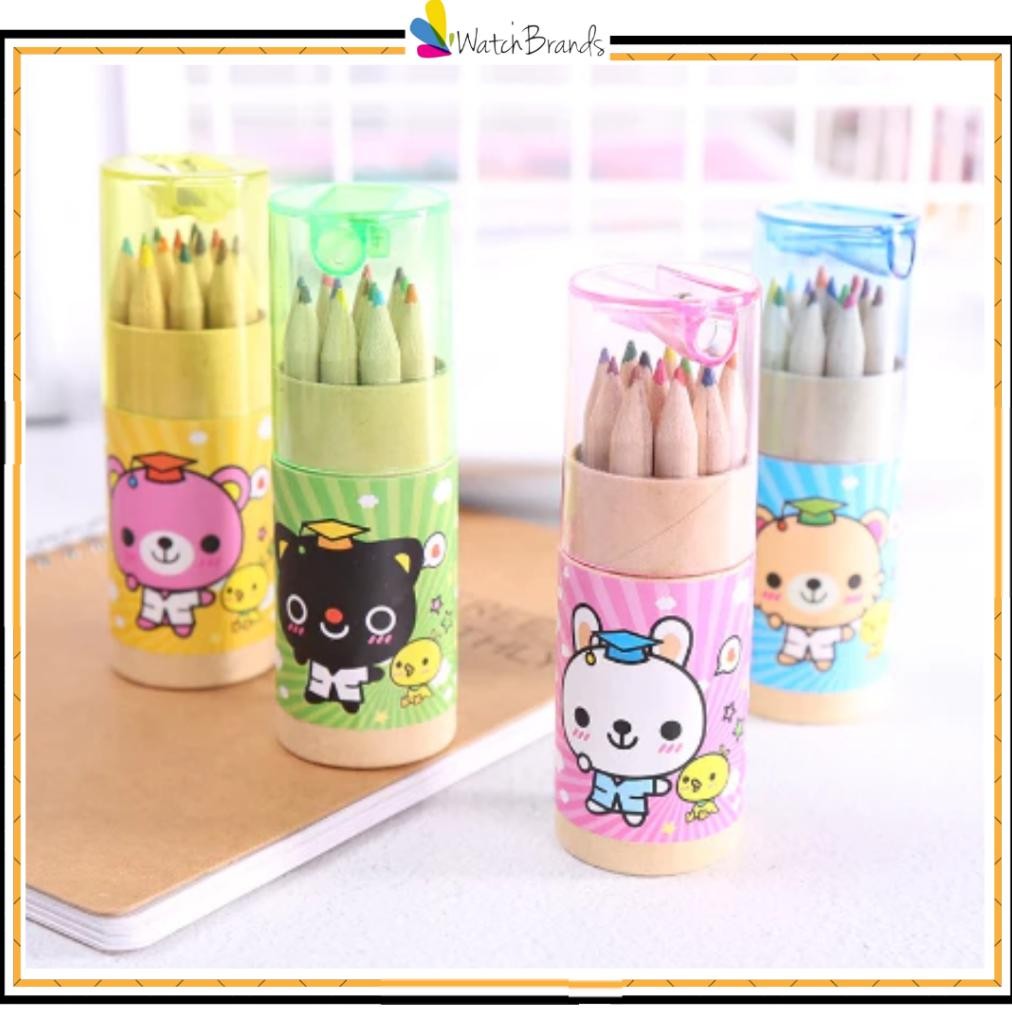 

''Terlaris" Wbs Pensil Warna 12 In 1 Free Serutan Pensil Pensil Color Pensil Warna Karakter Kemasan Tabung Murah Ss231 Murah