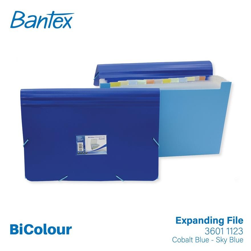 

LINDU Bantex BICOLOUR Expanding File Folio 12 Pocket Cobaltblue Skyblue - 3601 1123