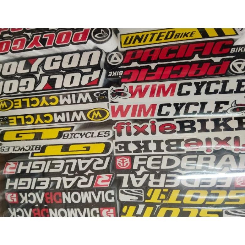 

KA Stiker Sepeda Isi 50 Anti Air Beragam Merek