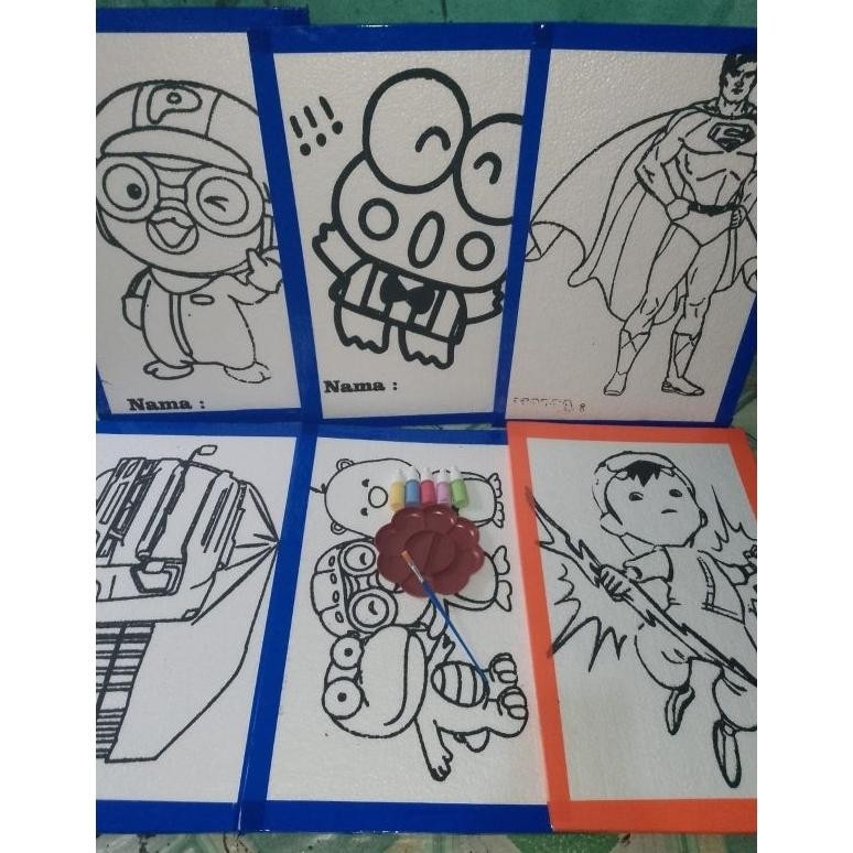 

KA PAKET 6 PICS STYROFOAM /PALET + CAT + KUAS /MEDIA MEWARNAI STEROFOAM / MELUKIS STEROFOAM DENGAN LIS WARNA/ polos, UKURAN 33 X 50 X 1 CM , MINIMAL ORD