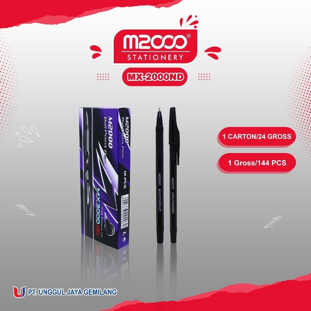 

M2000 Pulpen MX-2000ND Hitam Kemasan 12Box (144Pcs)