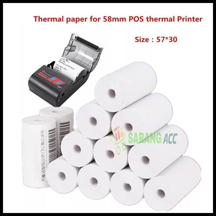 

Terlaris Kertas Struck Printer Thermal 58 X 30Mm 1 Box Isi 100 Roll Good Quality