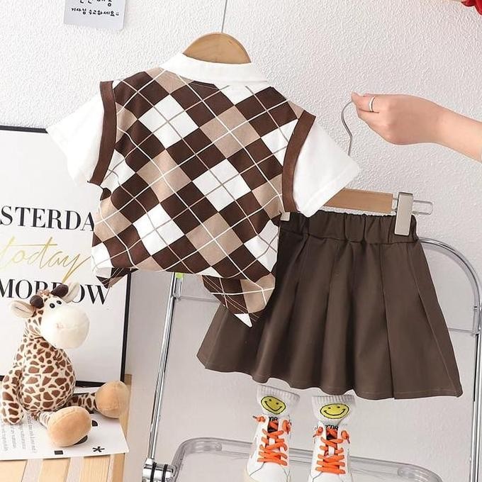 Baju Anak Model Vest School Boy & Girl Lucu Ala Korea 6 Bulan -5 Tahun Terbaru