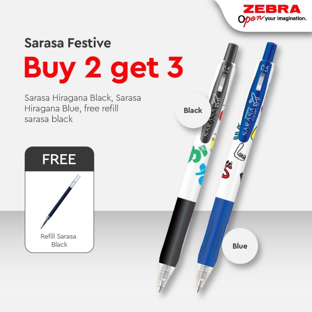 

Ze Paket Sarasa Clip Pulpen Pena 0.5 mm Retractable Ballpoint Water Based Alat tulis - Gratis Free Rill