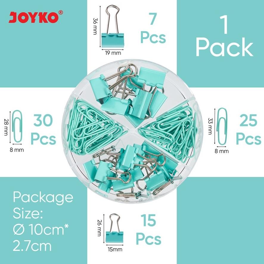 

By05 Ryu-56 M-4 Joyko Clip Set Clip-470 ~ 471 / Kombinasi Klip Push Pin Binder Set / Penjepit Kertas Set Sale Hemat By05