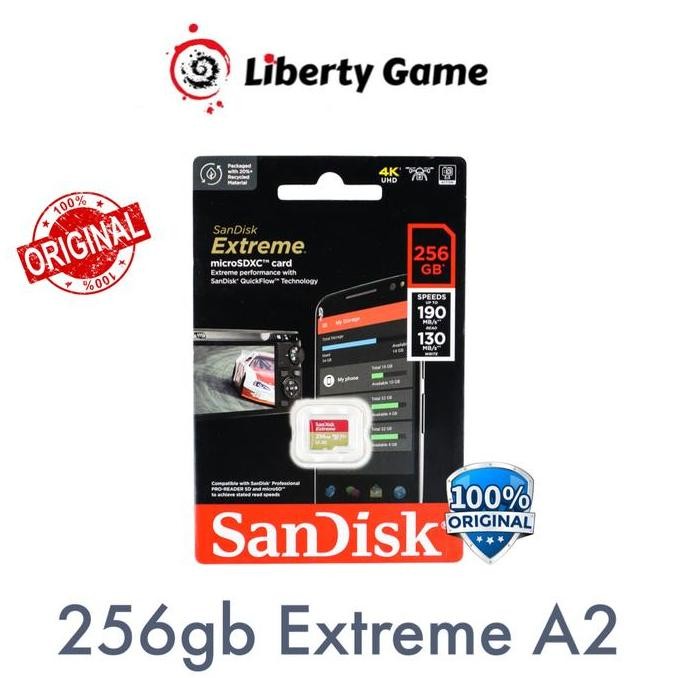 Terbaru SanDisk Extreme microSDXC Card / Memory Card 256GB A2 Original Sandisk lib33g Ayo Order