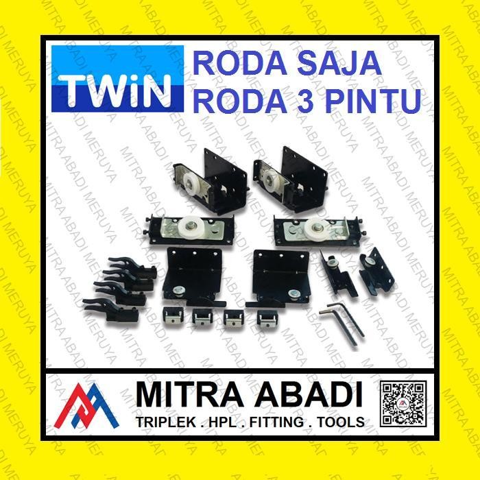 Hanya Roda 3 Pintu Lemari Gantung Twin Model Yiming Wardrobe Sliding Original Dan Terpercaya