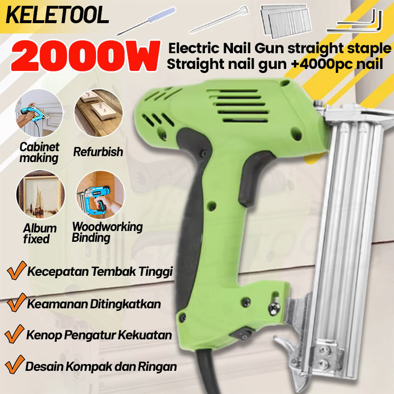 Alat Paku Tembak Elektrik Air Nail Gun F30 Stepler Lurus Multifungsi Praktis Electric Nail Gun Stapl