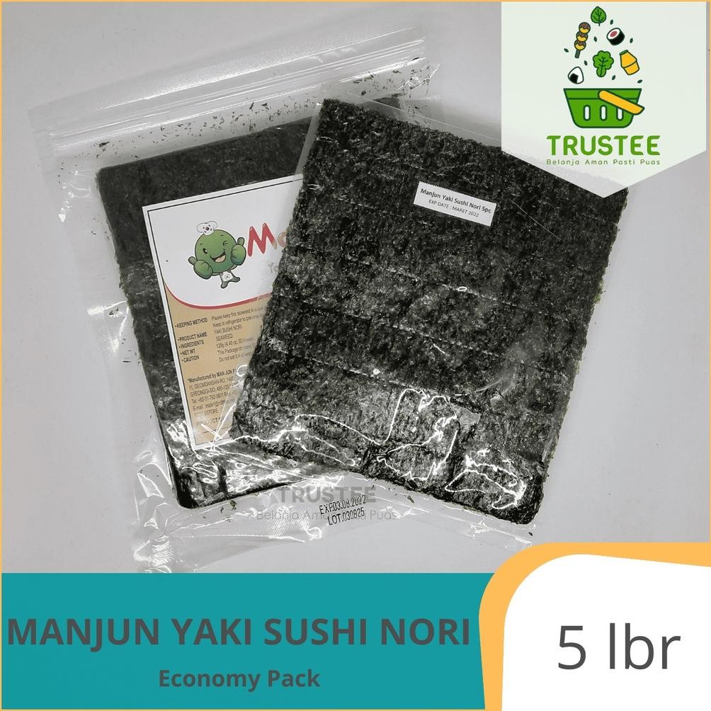 

Sd-5 Vf-52 Er-90 Manjun Nori Halal Seaweed Rumput Laut Sushi Gimbap Korean Yaki Sushi Nori Isi 5Pcs Lembar Sheet Hemat Original Sd-5