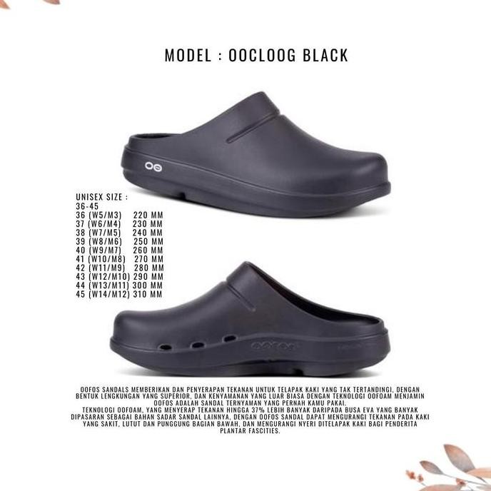 OOfos OOcloog Black Sandal Mens (produk ORIGINAL)