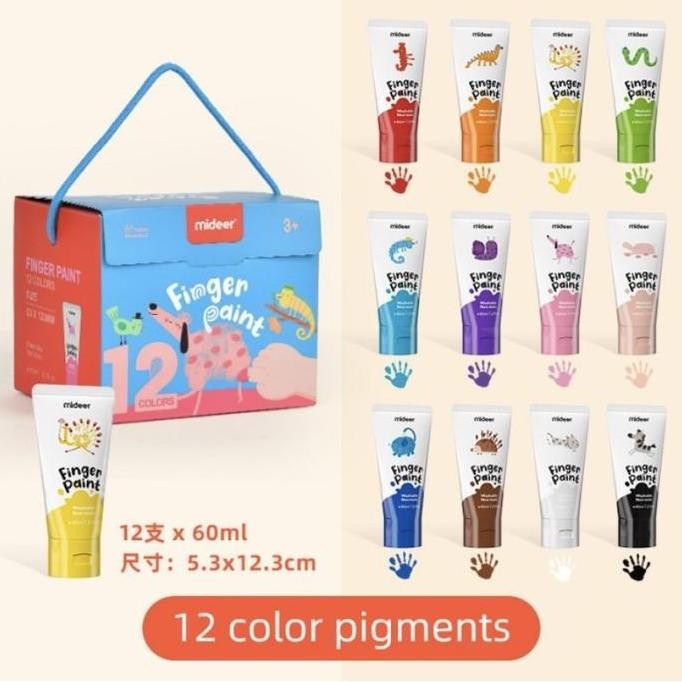 

ready !!! Mideer Finger Paint 12 Colours Washable Cat Air Mainan Edukasi Anak