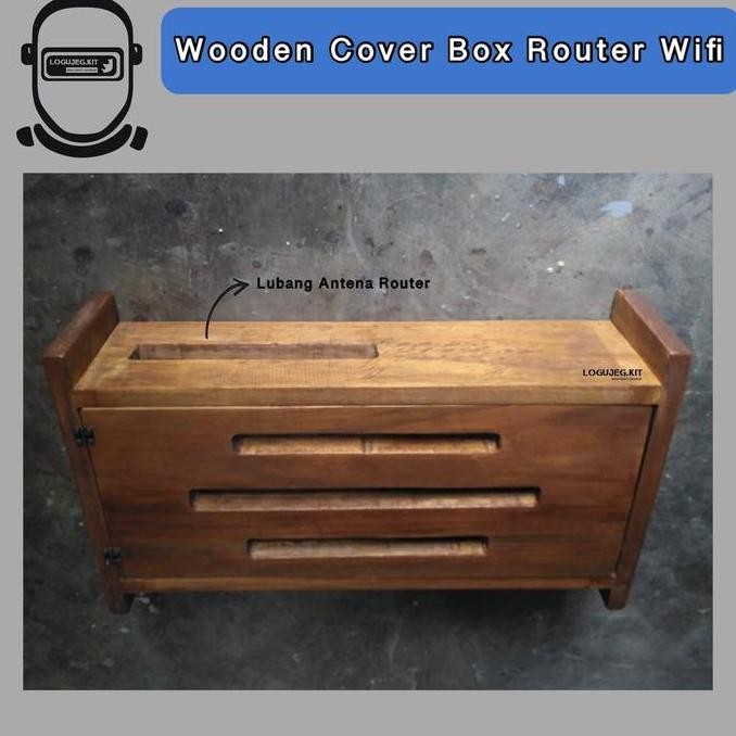Terjangkau Wooden Cover Box Rak Router Wifi / Kotak Kayu Penyimpan Wifi Router