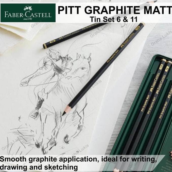 

ready !!! FABER CASTELL Pitt Graphite Matt Tin Set 6 / Set 11
