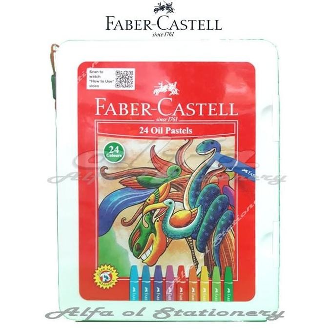 

ready !!! Oil Pastel 24 Faber Castell Hard Case - Crayon - Krayon Pastels 24c