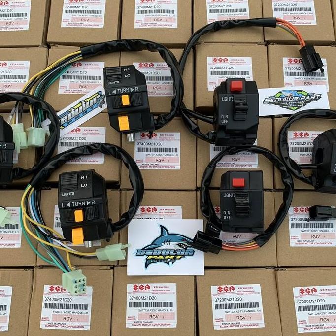 HOLDER SAKLAR SWITCH ASSY SET KIRI KANAN SATRIA 2 TAK LUMBA HIU SGP