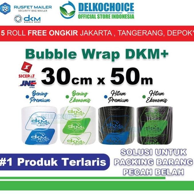 

ready Plastik Bubble Wrap 30cm x 50meter DKM PLUS PREMIUM MURAH KARGO ROLL