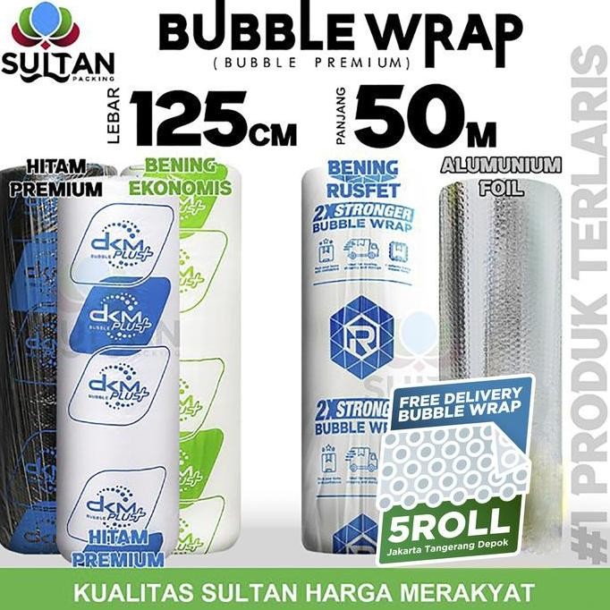 

ready Plastik Bubble Wrap 125cmx50m BUBBLE WRAP BERWARNA DKM PLUS MURAH ROLL