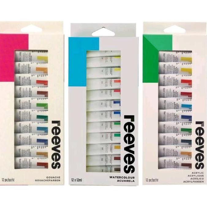 

ready !!! REEVES ACRYLIC GOUACHE WATER COLOUR PAINT SET CAT AKRILIK CAT AIR CAT GWASH