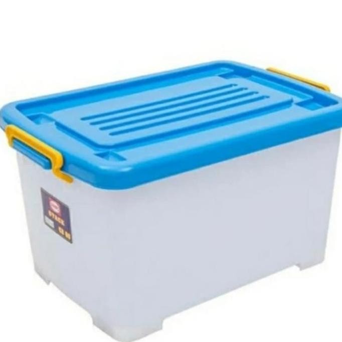 Terjangkau Box Container 60Liter Dengan Roda/ Box Plastik 60Liter/ Box 60L