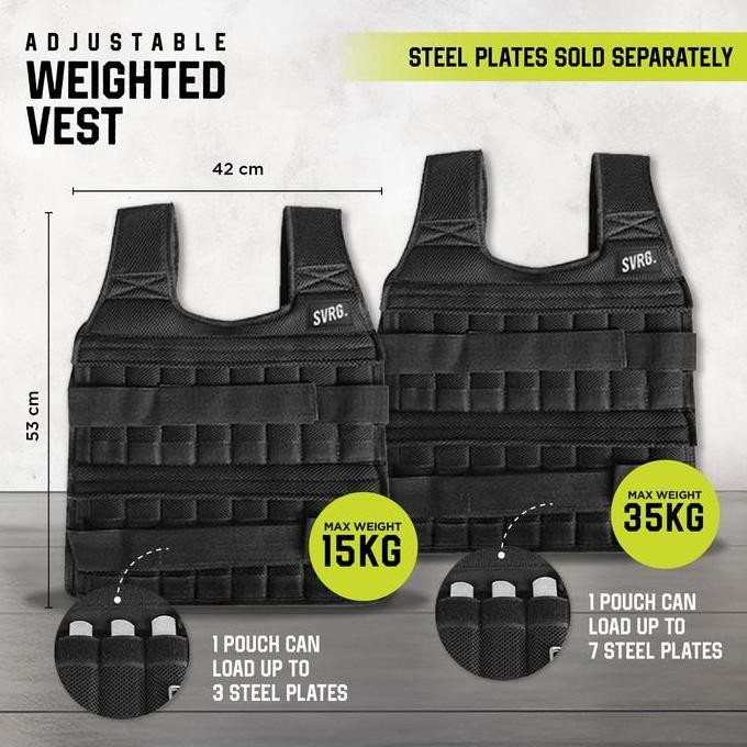 SVARGA ADJUSTABLE WEIGHTED VEST - WRIST & ANKLE WEIGHT - ROMPI BEBAN