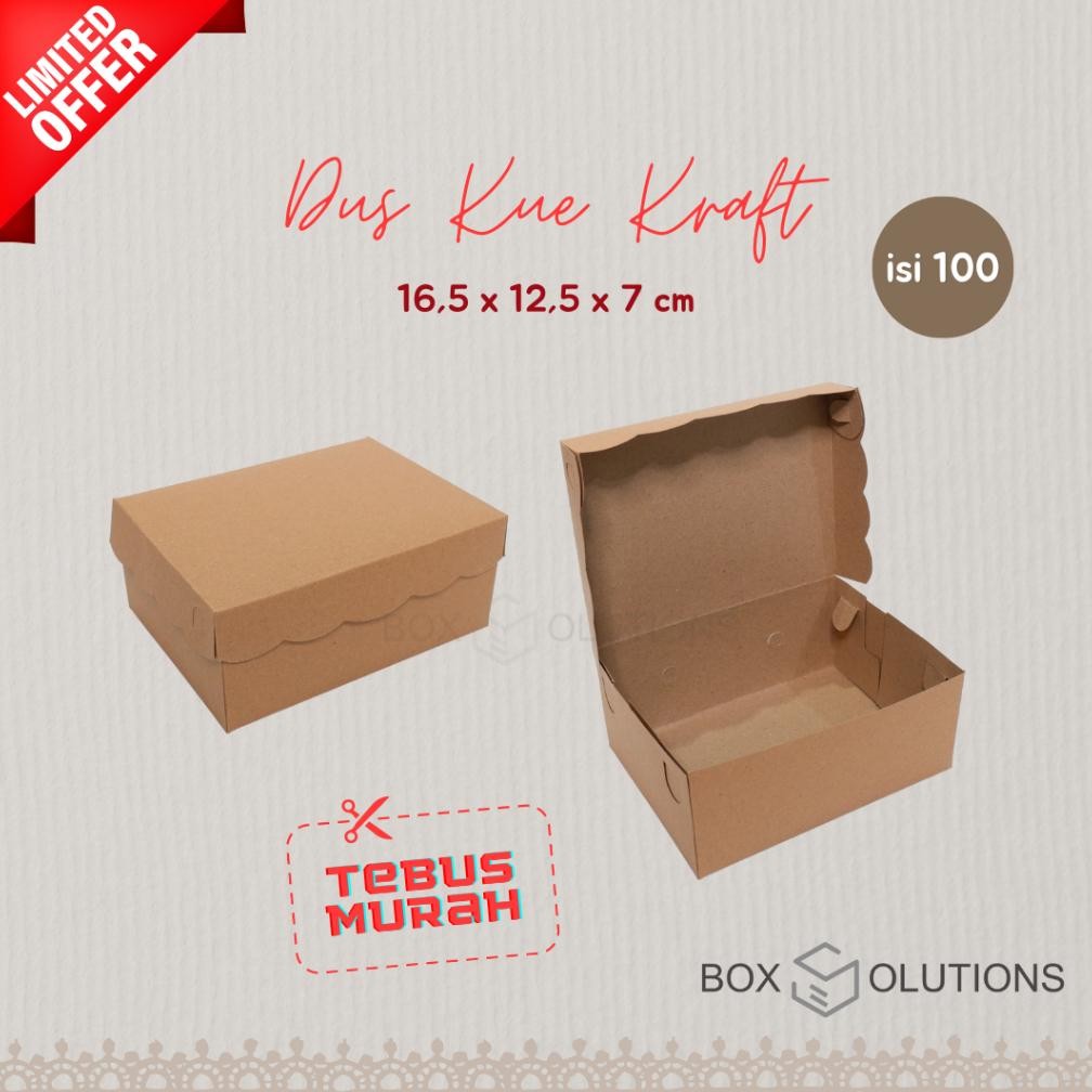 

NEW!!! [isi 100] Dus / box kue kraft renda coklat R5 - 16 x 12 x 6,5 cm (PROMO GROSIR)