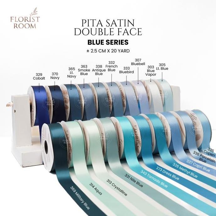 

ready Pita Satin Double Face 2.5cm x 20yard Blue Series