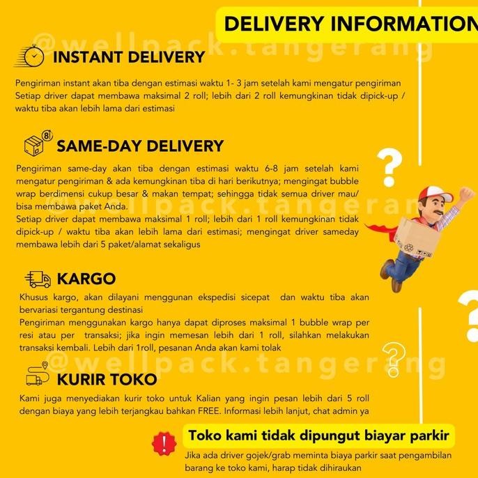 

ready Bubble Wrap Roll Muliapack 125cm x 50m Hitam & Bening 3.3kg (MP)