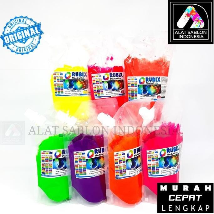 

ready !!! TINTA SABLON PLASTISOL RUBIX FLO GREEN HIJAU STABILO 250GR