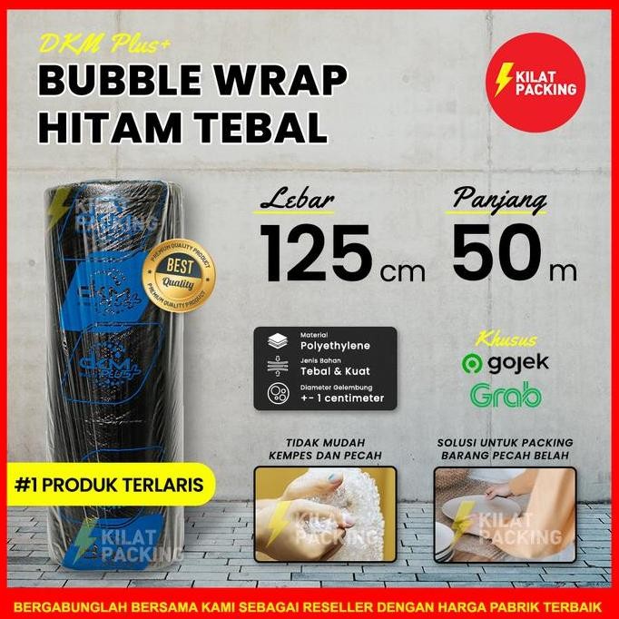 

ready Bubblewrap Hitam Bubble Murah Premium Quality (OJOL) 125CM x50 M