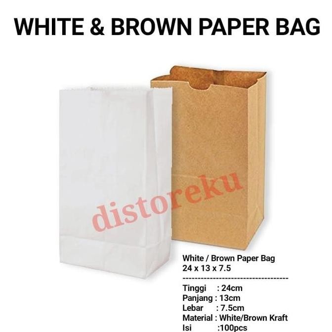 

ready ISI 100pcs KANTONG KERTAS COKLAT BROWN PAPER BAG SOS FLAT GORENGAN KUE