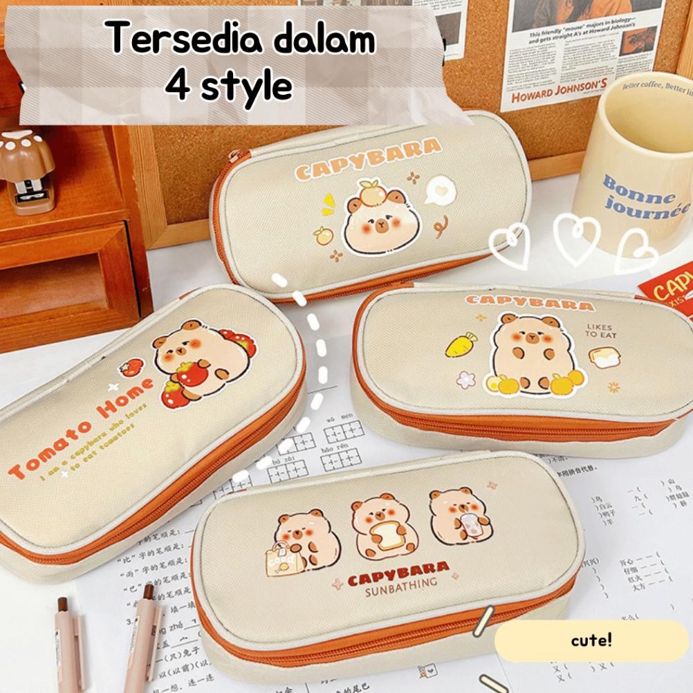 

Mismi Fae Pencil Case Kotak Pensil Capybara Cute Stylish Sekolah Perempuan Kapibara Trendy - K1F